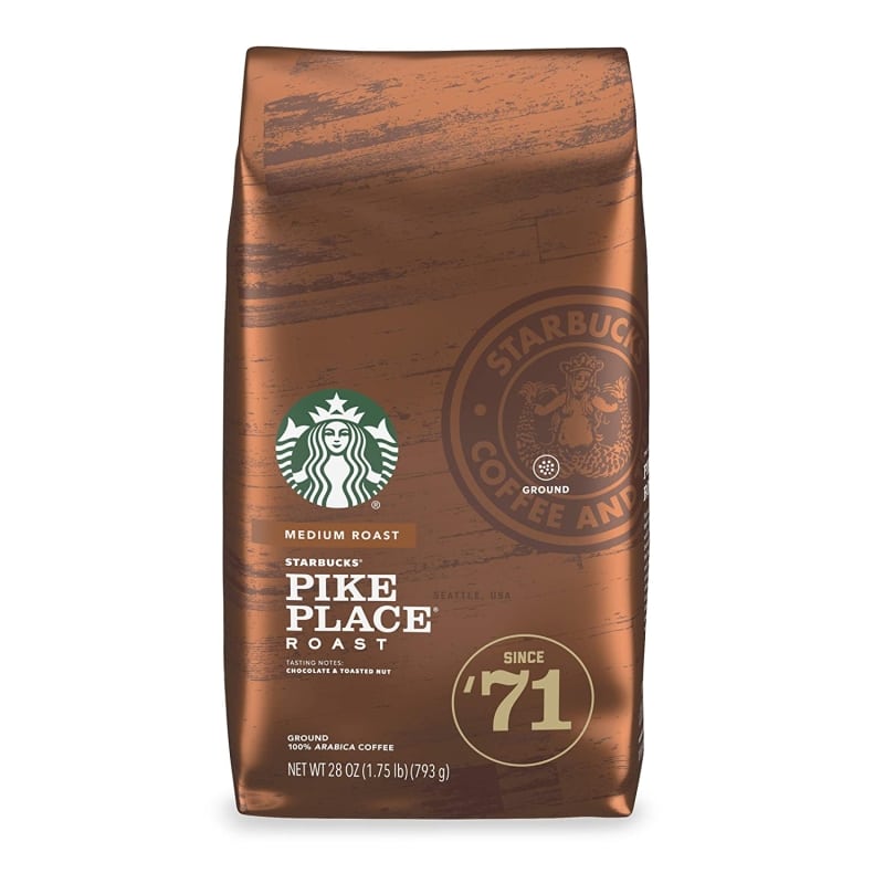10. Starbucks Medium Roast Ground Coffee— Pike Place Roast