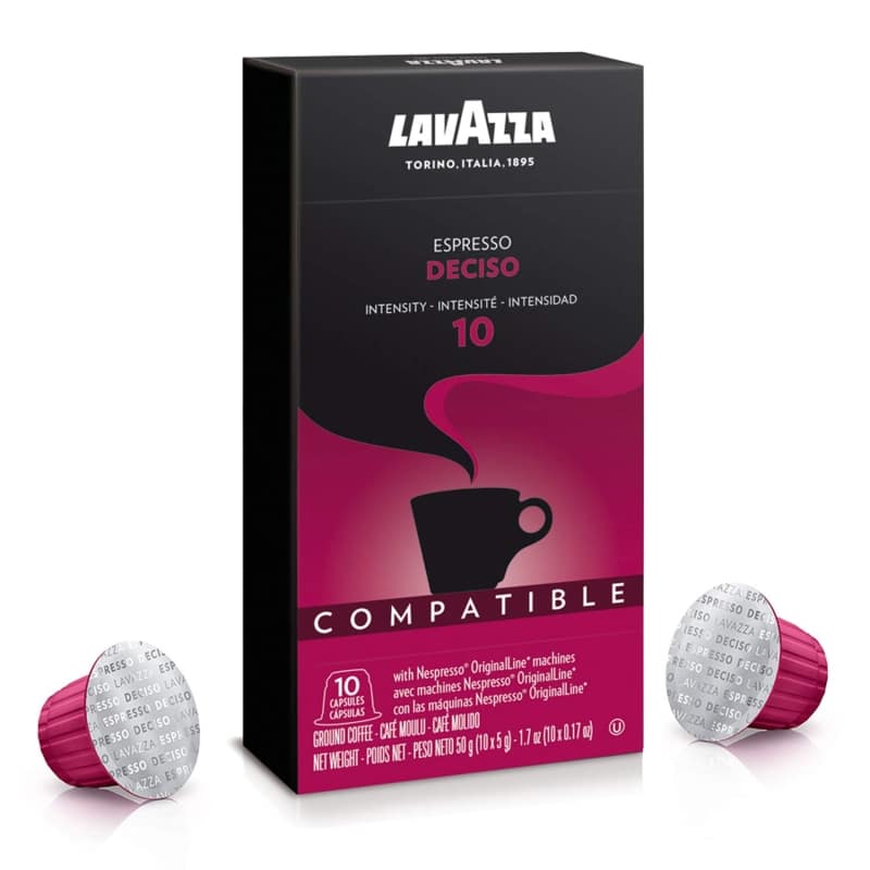 2. Lavazza Deciso Espresso Dark Roast Capsules 