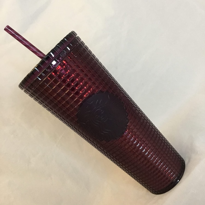 5. Starbucks Berry Plum Grid Disco Christmas Holiday 2020 Cold Cup Tumbler 