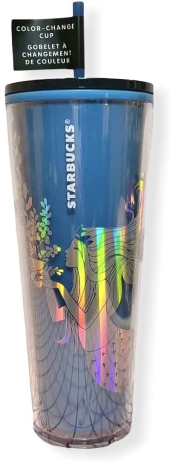 7. Starbucks 2021 Christmas Holiday Siren Mermaid Blue Color Change Tumbler 