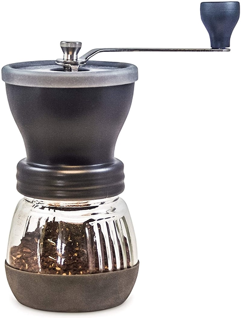 1. Khaw-Fee Glass Jar Coffee Grinder  