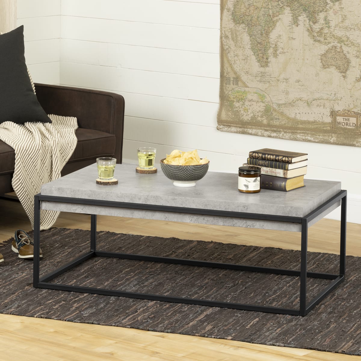10. South Shore Mezzy Industrial Coffee Table 