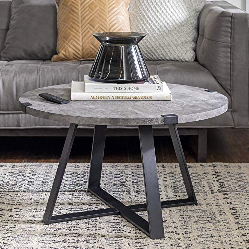 2. Walker Edison Anastasia Modern Metal Wrap X Base Coffee Table