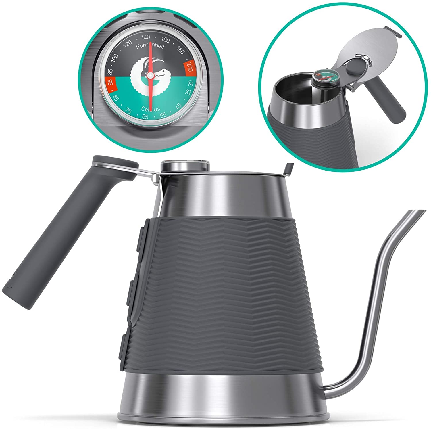 3. Coffee Gator Gooseneck Kettle with Thermometer