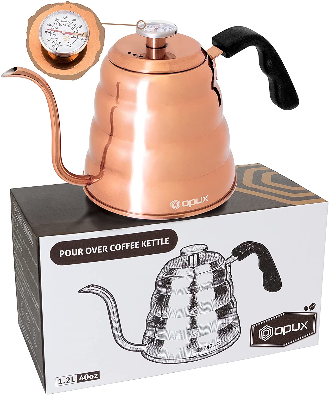 5. OPUX Gooseneck Kettle with Thermometer 