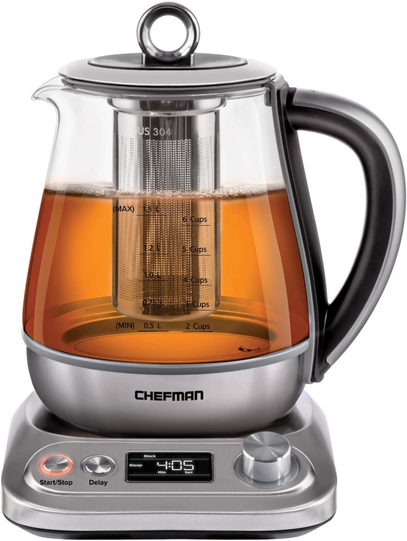 6. Chefman Electric Glass Kettle 