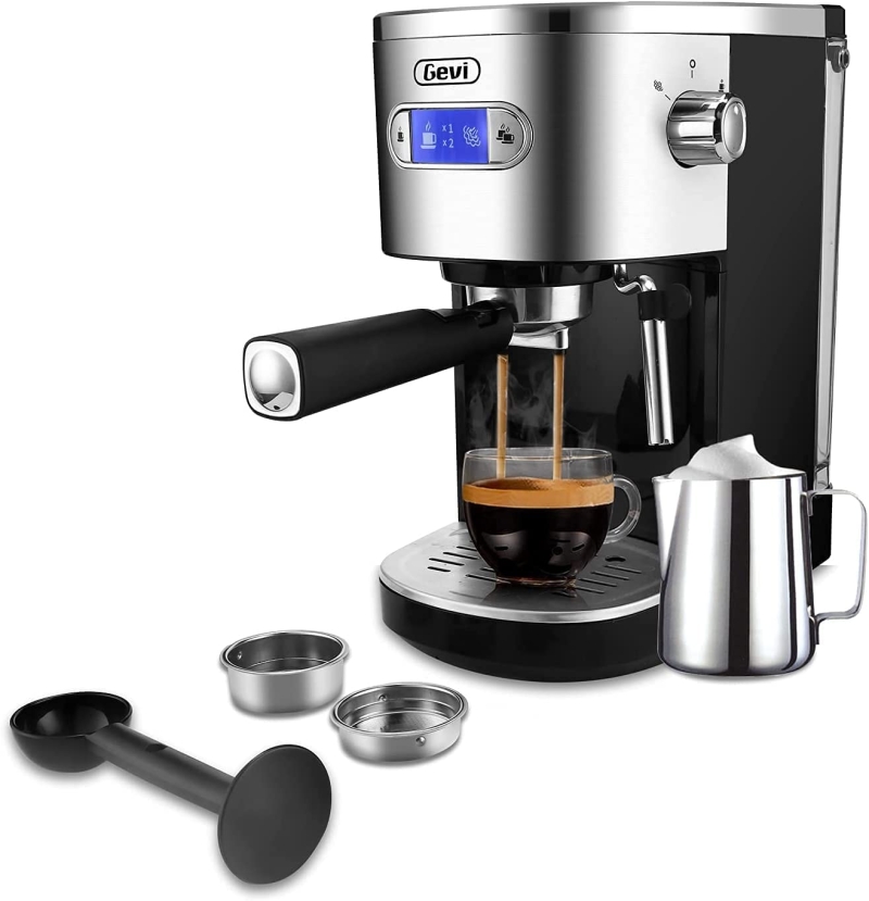 2. Gevi 20 Bar 2-in-1 Espresso Machine with Milk Frother