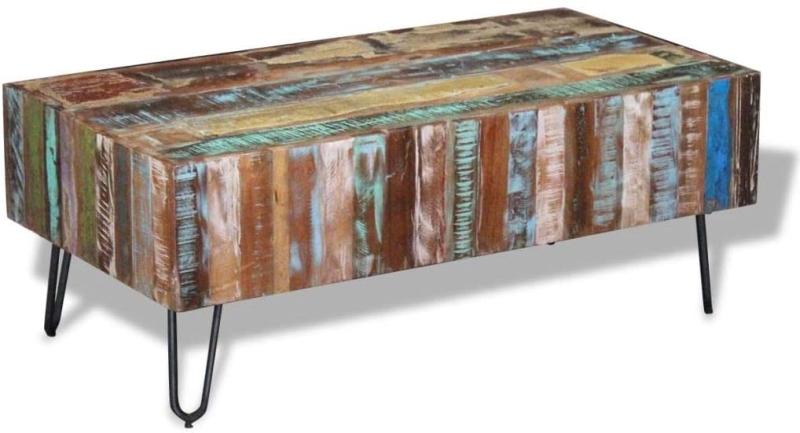 6. VidaXL Solid Reclaimed Wood Coffee Table  