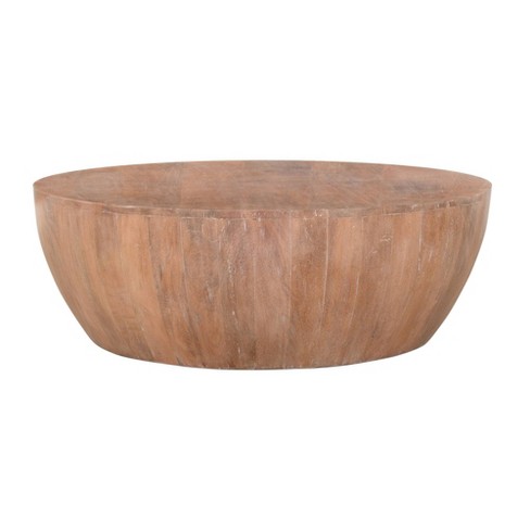 7. Urban Port Drum Wooden Coffee Table  